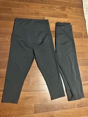 2pk Maternity Capri Leggings - Black